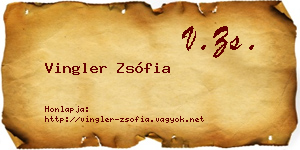 Vingler Zsófia névjegykártya